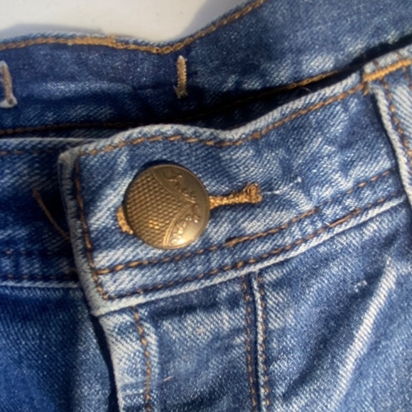 Free People Distressed Denim Jean Shorts Button Fly Cutoff Medium Wash Womens 28 - Picture 3 of 16